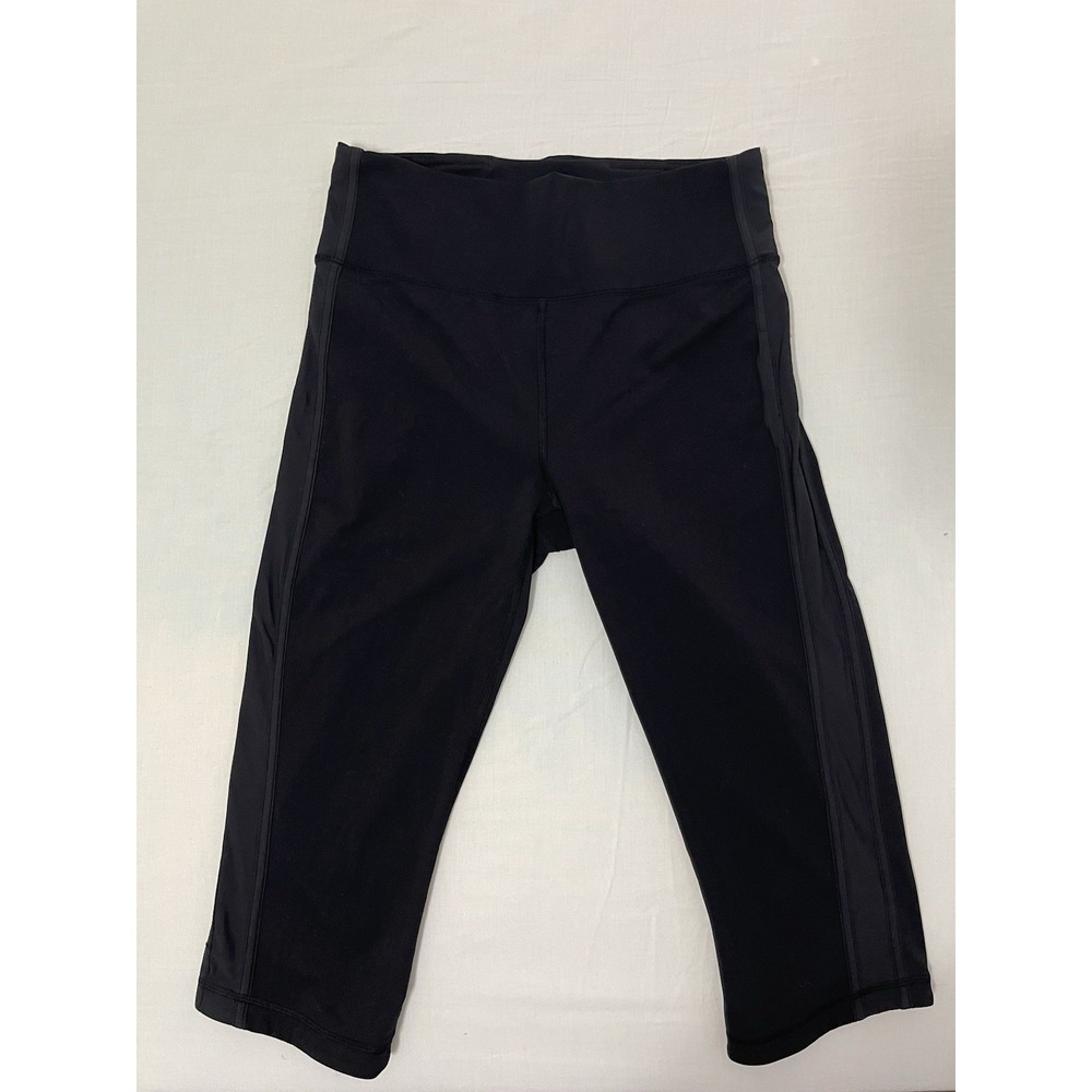 Lululemon Athletica Leggings Size 8 Squad Goals Crop 16"‎ Women Black